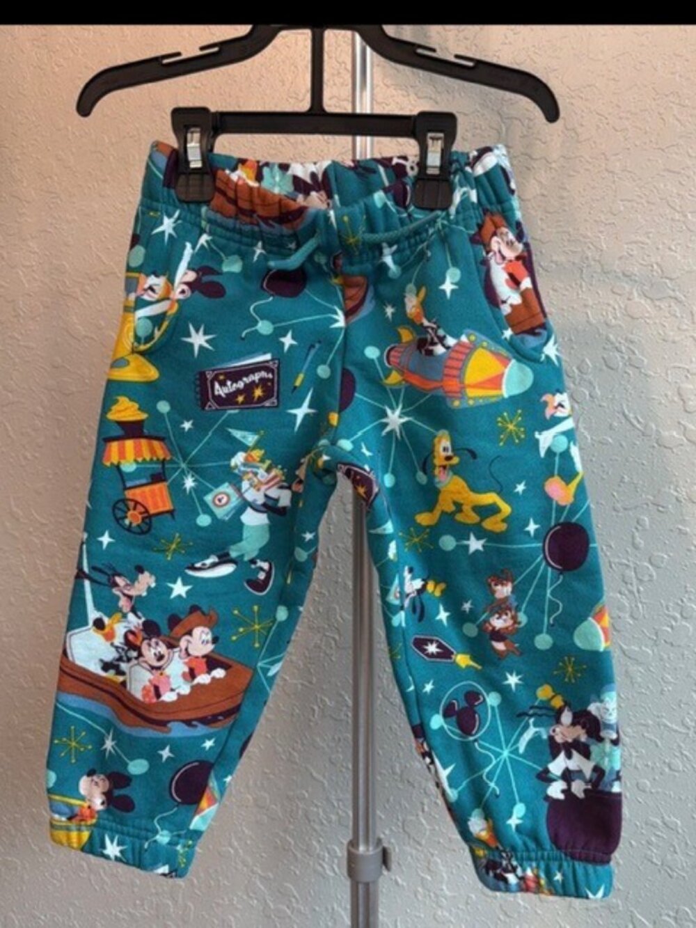 Disney Play In The Park Character Themed Jogger Pants Mickey Donald& Pluto. *3T*